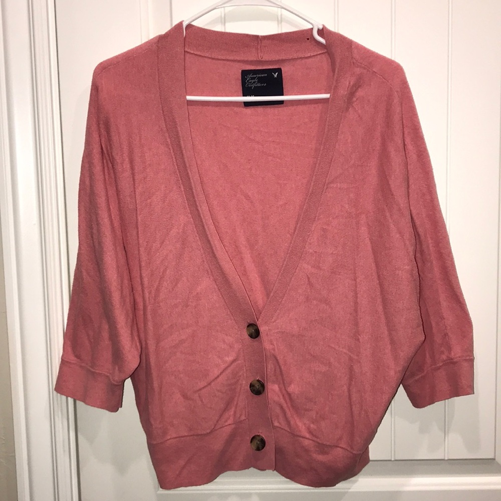 Oversized coral cardigan